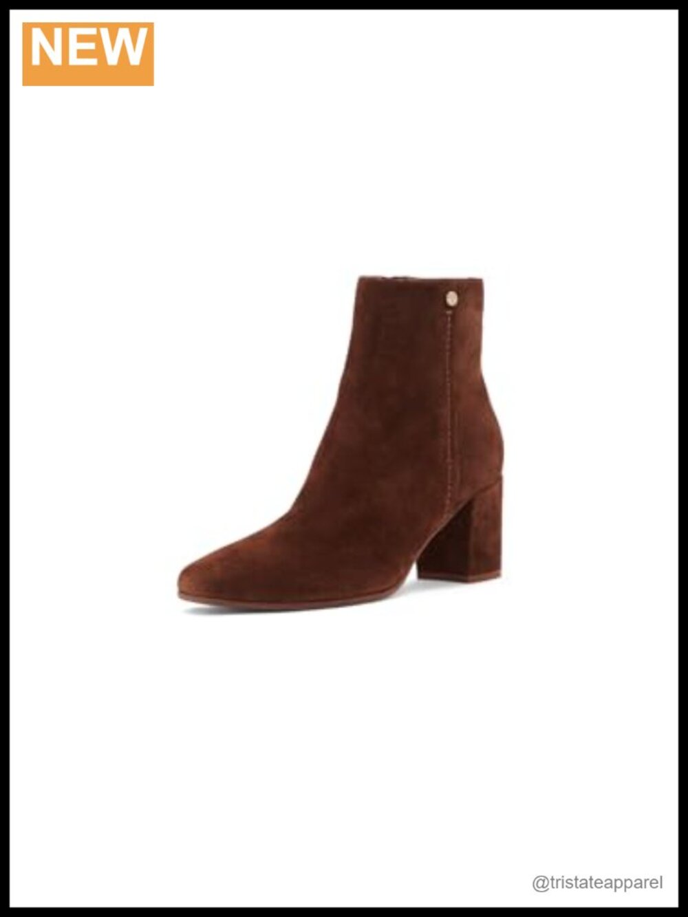 Aquatalia Suede Block Heel Ankle Bootie Zip Thermal Lining 2.5in